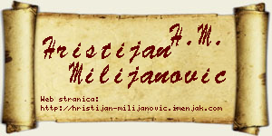 Hristijan Milijanović vizit kartica